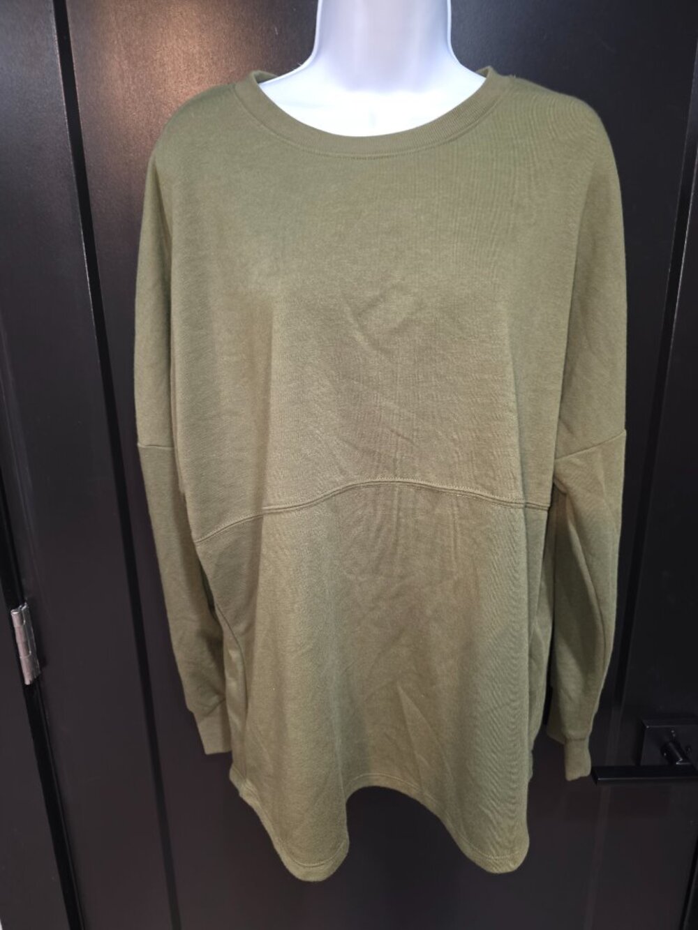 Lularoe Olive Green Supply Crew Top Sz M